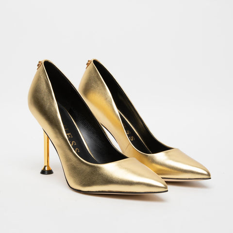 WOMEN'S GOLD DECOLLETE IN LEATHER
