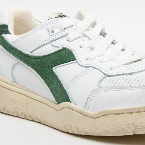 B.560 USED  WHITE/FOGLIAGE GREEN SNEAKERS UOMO IN PELLE