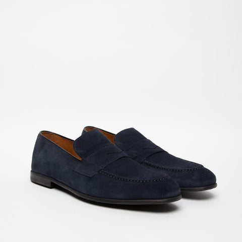MEN'S BLUE LEATHER LOAFERS