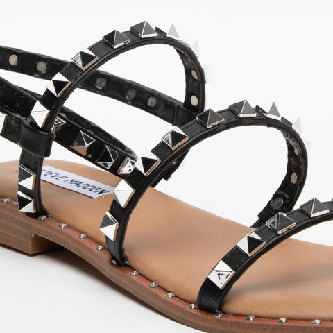WOMEN'S BLACK SANDAL WITH STUDS