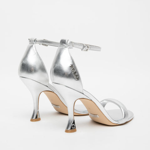 WOMEN'S SILVER LEATHER SANDAL
