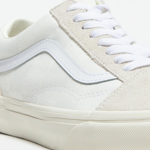 OLD SKOOL MONO CHECKERBOARD WHITE SNEAKERS UNISEX IN PELLE