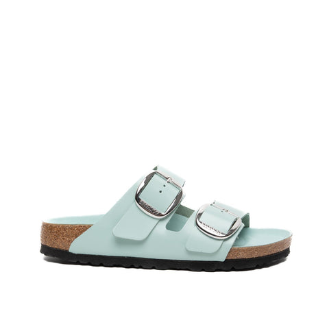 ARIZONA BIG BUCKLE HIGH-SHINE SURF GREEN CIABATTA DONNA IN PELLE