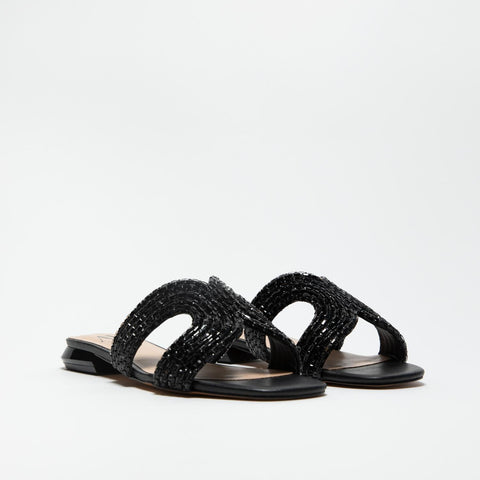 AV6801 SOFT NERO CIABATTA DONNA IN STRASS