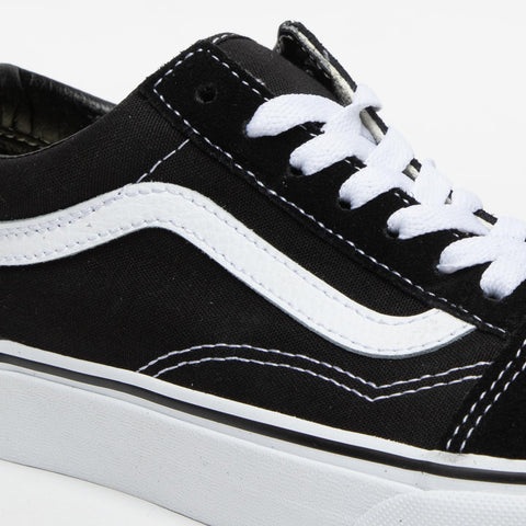 OLD SKOOL BLACK/WHITE UNISEX SNEAKERS IN FABRIC WITH LEATHER INSERTS