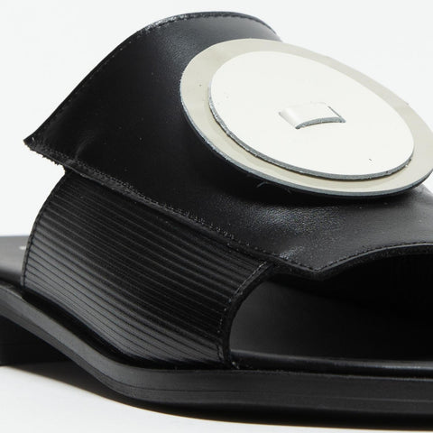 SC 210 NERO CIABATTA DONNA IN PELLE