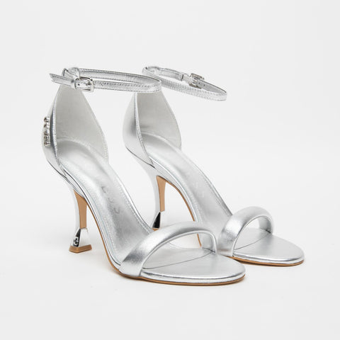 WOMEN'S SILVER LEATHER SANDAL