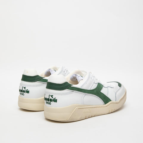 B.560 USED  WHITE/FOGLIAGE GREEN SNEAKERS UOMO IN PELLE