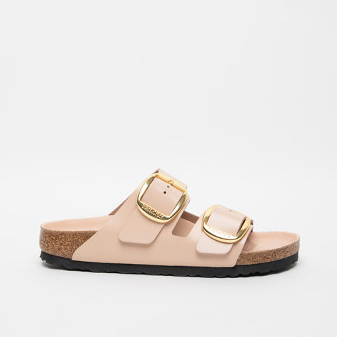 ARIZONA BIG BUCKLE HIGH-SHINE NEW BEIGE CIABATTA DONNA IN PELLE