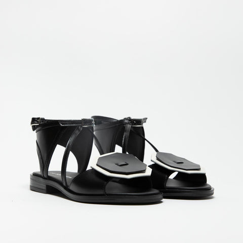 SC13 NERO SANDALO DONNA IN PELLE