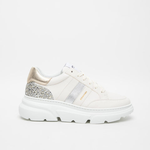 GIN 449 BEIGE WOMEN'S LEATHER SNEAKERS