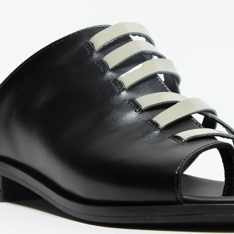 SC03 NERO  CIABATTA DONNA IN PELLE