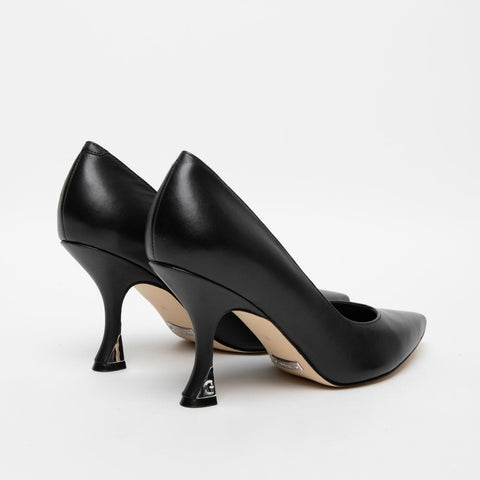WOMEN'S BLACK LEATHER DECOLLETE