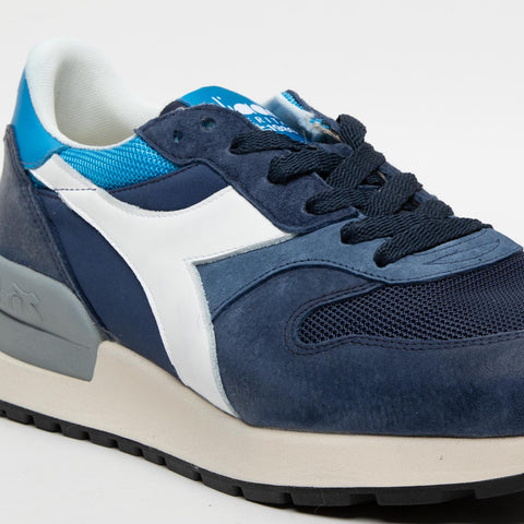 CONQUEST PIGSKIN SW BLUE EBONY MEN'S SNEAKERS IN LEATHER AND FABRIC