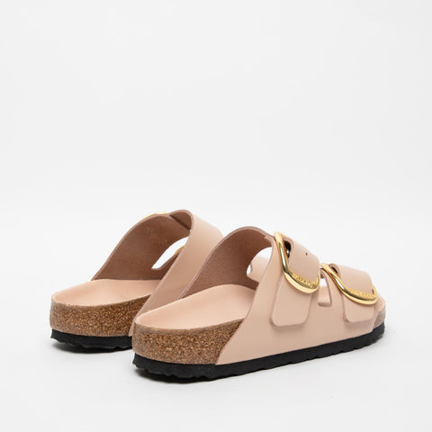 ARIZONA BIG BUCKLE HIGH-SHINE NEW BEIGE CIABATTA DONNA IN PELLE