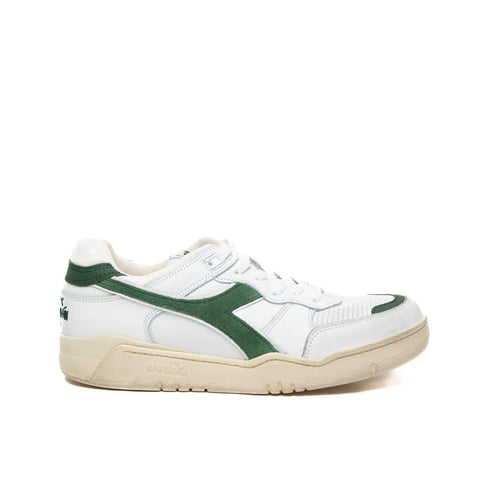 B.560 USED  WHITE/FOGLIAGE GREEN SNEAKERS UOMO IN PELLE