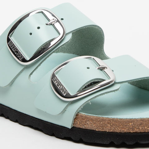 ARIZONA BIG BUCKLE HIGH-SHINE SURF GREEN CIABATTA DONNA IN PELLE