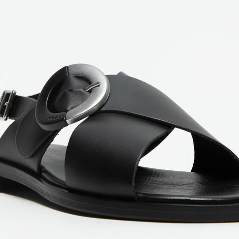 86P6 NERO SANDALO DONNA IN PELLE