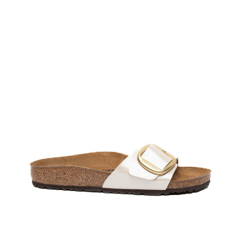 MADRID BIG BUCKLE GRACEFUL PEARL WHITE CIABATTA DONNA IN BIRKO-FLOR