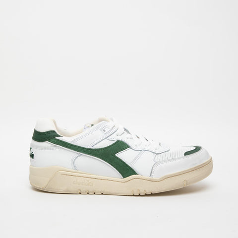 B.560 USED  WHITE/FOGLIAGE GREEN SNEAKERS UOMO IN PELLE