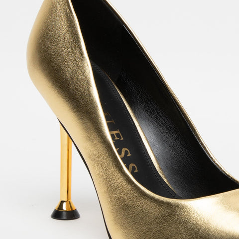 WOMEN'S GOLD DECOLLETE IN LEATHER