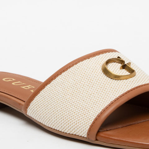 WOMEN'S LEATHER SLIPPER IN FABRIC AND IMITATION OF LEATHER