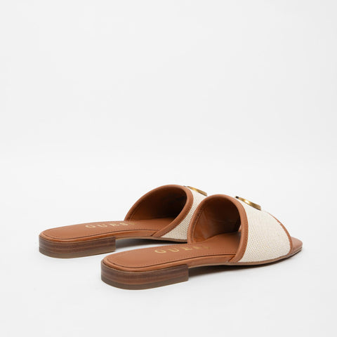 WOMEN'S LEATHER SLIPPER IN FABRIC AND IMITATION OF LEATHER