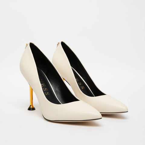 WOMEN'S CREAM LEATHER DECOLLETE