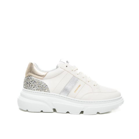 GIN 449 BEIGE WOMEN'S LEATHER SNEAKERS